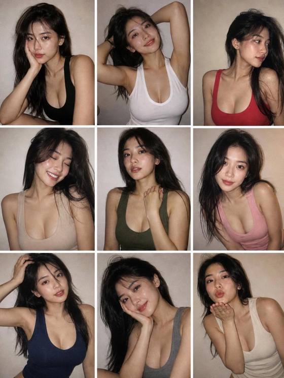 Candid Sensual Asian Woman Photo Dump AI portrait template preview