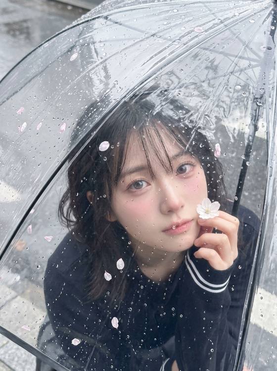 Dreamy Rainy Umbrella Portrait AI portrait template preview