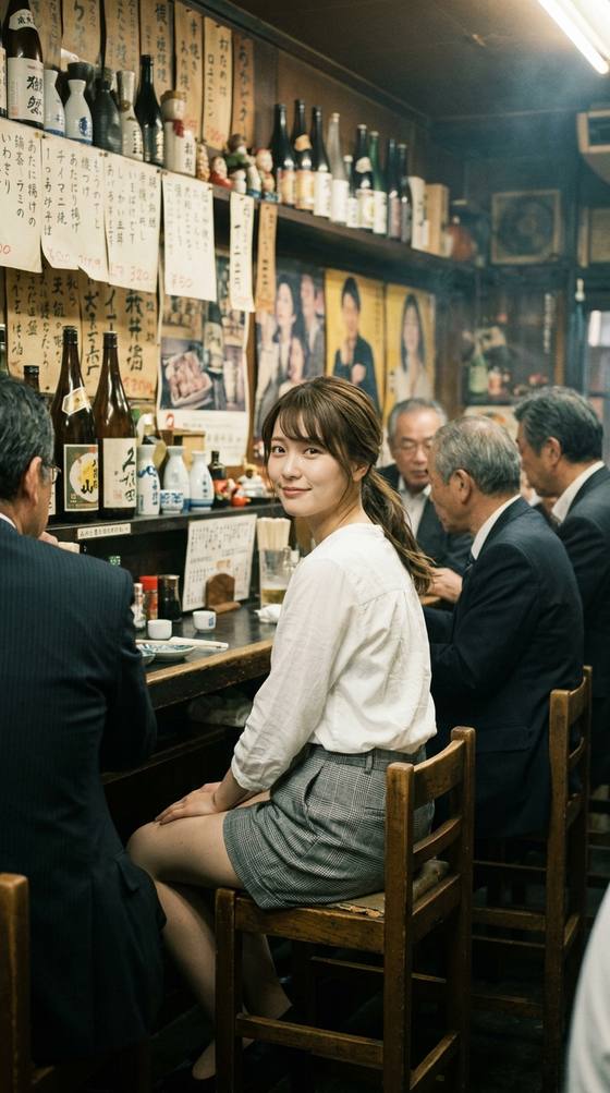 Nostalgic Izakaya Candid Portrait AI portrait template preview
