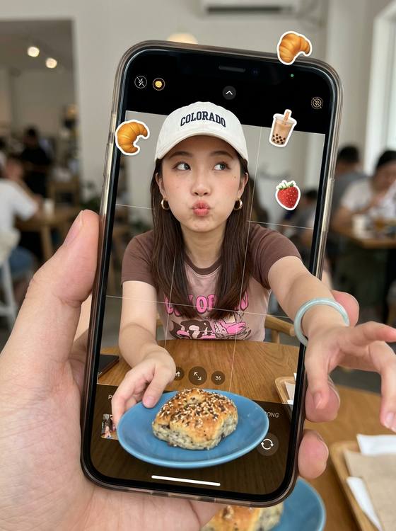 Surreal Cafe Smartphone POV Portrait AI portrait template preview