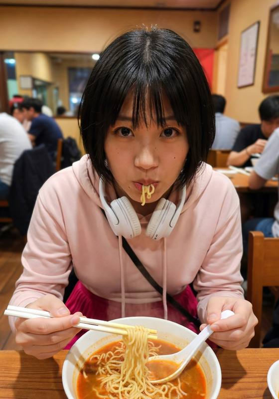 While eating AI portrait template preview